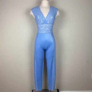 Fernando Sanchez x Vanity Fair Vintage Sleep‎ Leotard One Piece Size Small Blue